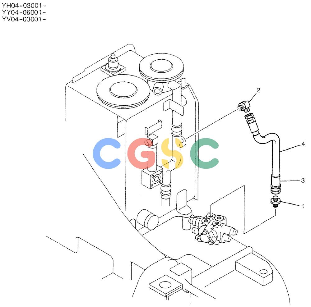 神钢零件查询(DOZER) - ATTACHMENT - SK115SR-1E, -1ES, SK135SR-1E, LC-1E, LC-1ES (1/02-12/03) (01-006) - HYD LINES, UPP (RETURN), P/N YV32H00003F1 Kobelco