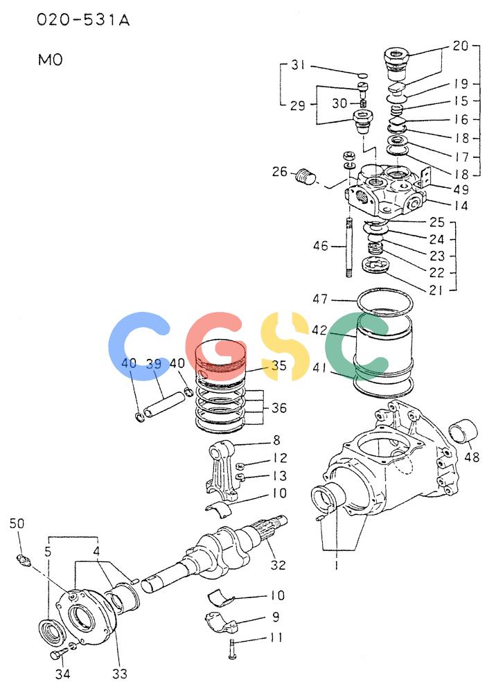 神钢零件查询(6D22CT) - MITSUBISHI DIESEL ENGINE - K909A, K910, K912 & K935 (1/76-12/06) (01-027) - AIR COMPRESSOR, INNER PART Kobelco