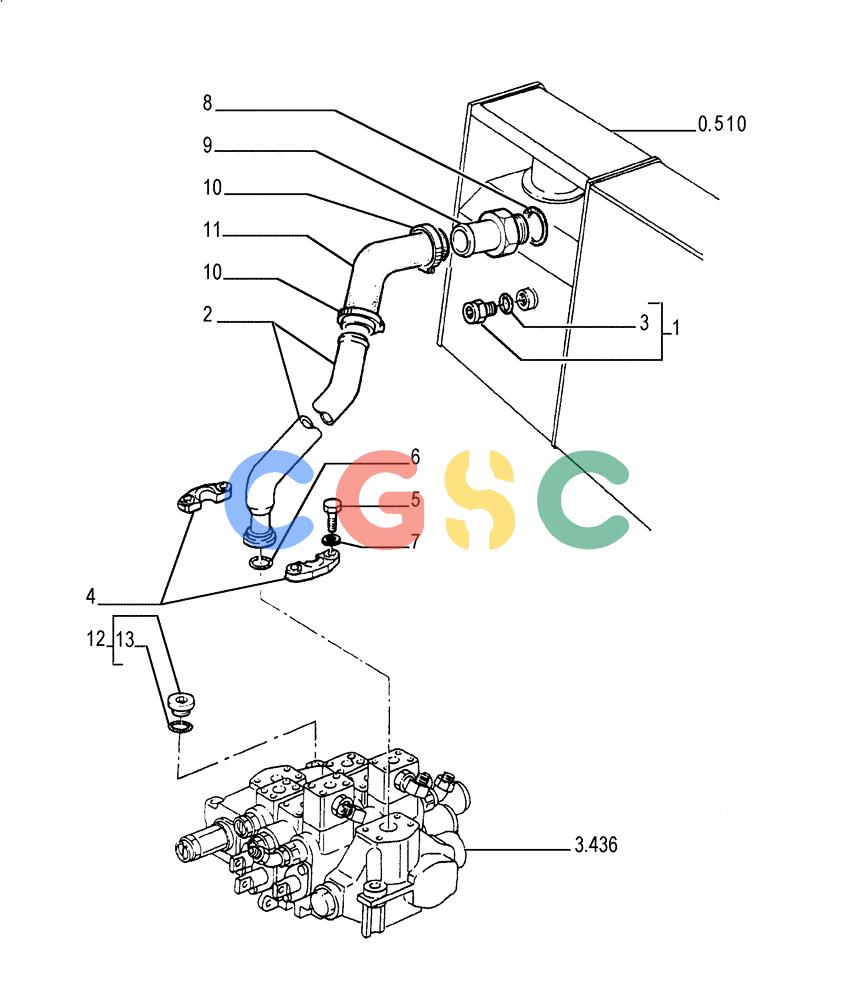 纽荷兰零件查询(FD175) - CRAWLER DOZER (N.A. VERSION)(S/N 061640 & AFTER) (1/93-) (3.434[02]) - HYDRAULIC SYSTEM PIPING New Holland Constructuion