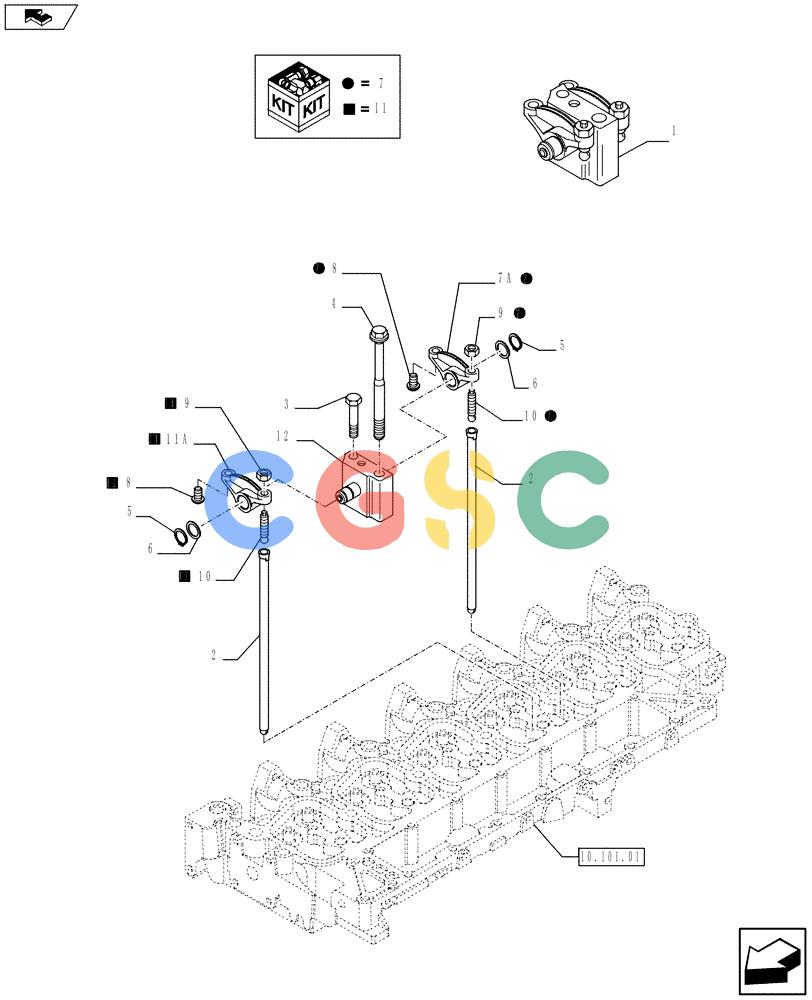 神钢零件查询(F4GE9684R J605) - ENGINE 5801404376 - 84370655 (11/13-) (10.106.02) - ROCKER SHAFT (2852895) Kobelco