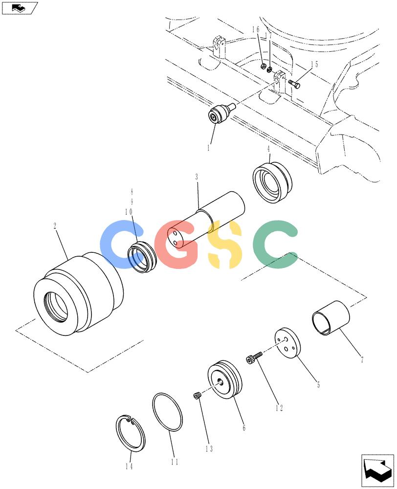 神钢零件查询(ED150-2) - BLADE RUNNER EXCAVATOR/DOZER ASN LH01-01001 (1/09-12/12) (02-008[00]) - UPPER ROLLER ASSEMBLY Kobelco