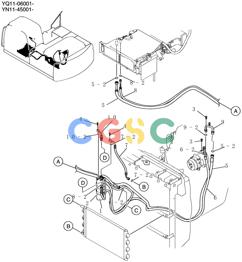 神钢零件查询(200-8) - EXCAVATOR S/N YN11-45001 - (1/06-12/09) (292-01-1) - DRIER ASSY, AIR Kobelco
