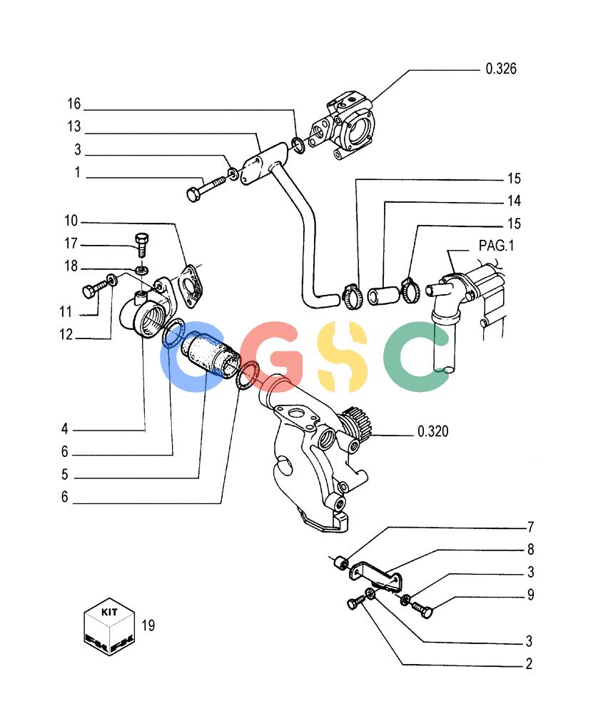纽荷兰零件查询(FL175) - CRAWLER LOADER (N.A. VERSION) (6/92-) (0.323[02]) - PIPING - ENGINE COOLING SYSTEM New Holland Constructuion