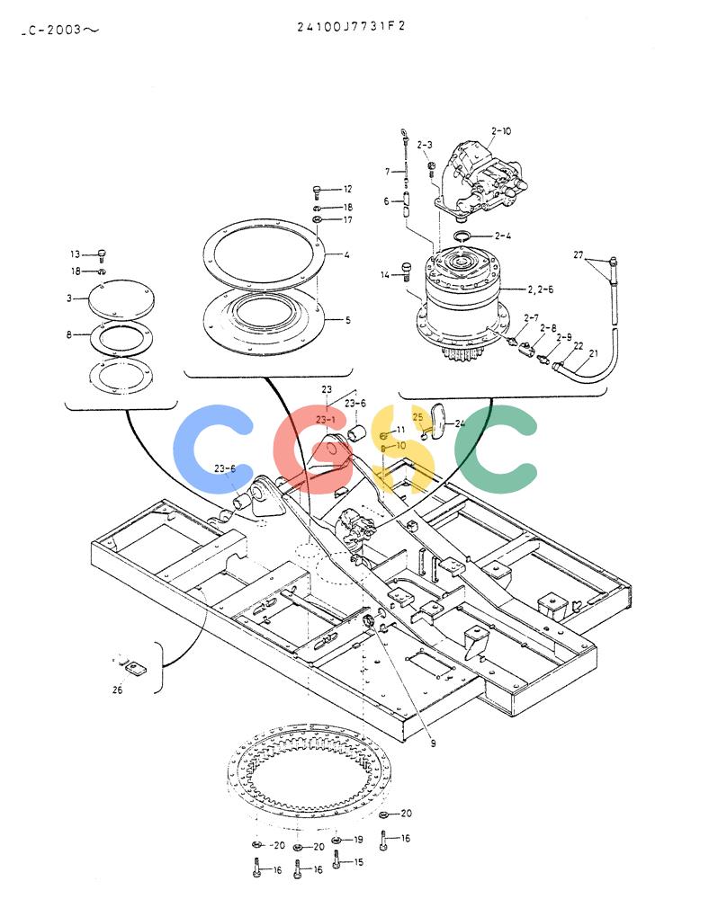 神钢零件查询(K912A) - EXCAVATOR BTW LC-2003 - LC-2016 (1/85-12/03) (01-001) - FRAME ASSY, UPP Kobelco