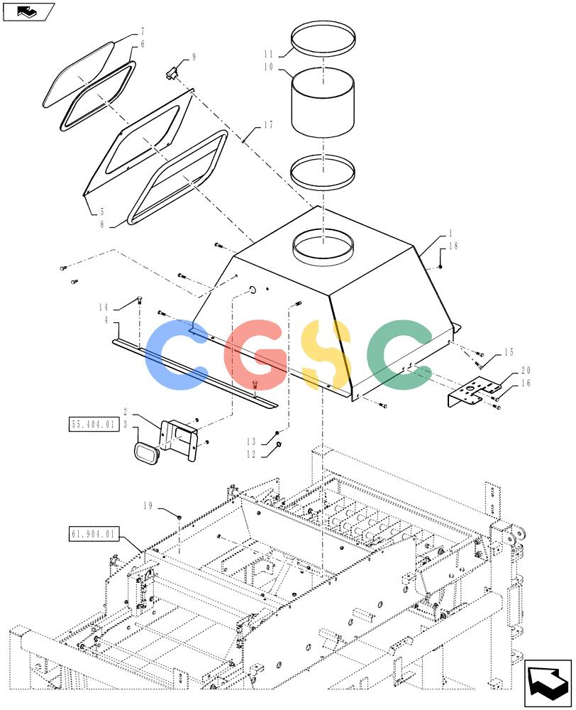 凯斯零件查询(810) - FLEX-AIR APPLICATOR - 2012 (2/12-) (61.904.06) - HOPPER ASSEMBLY Case Agriculture