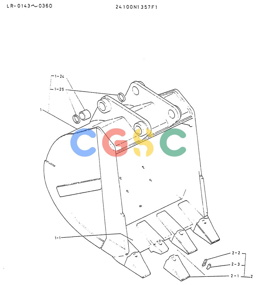 神钢零件查询(K914) - EXCAVATOR ASN LR-0143 (1/79-12/03) (08-010) - BUCKET ASSY H. D Kobelco