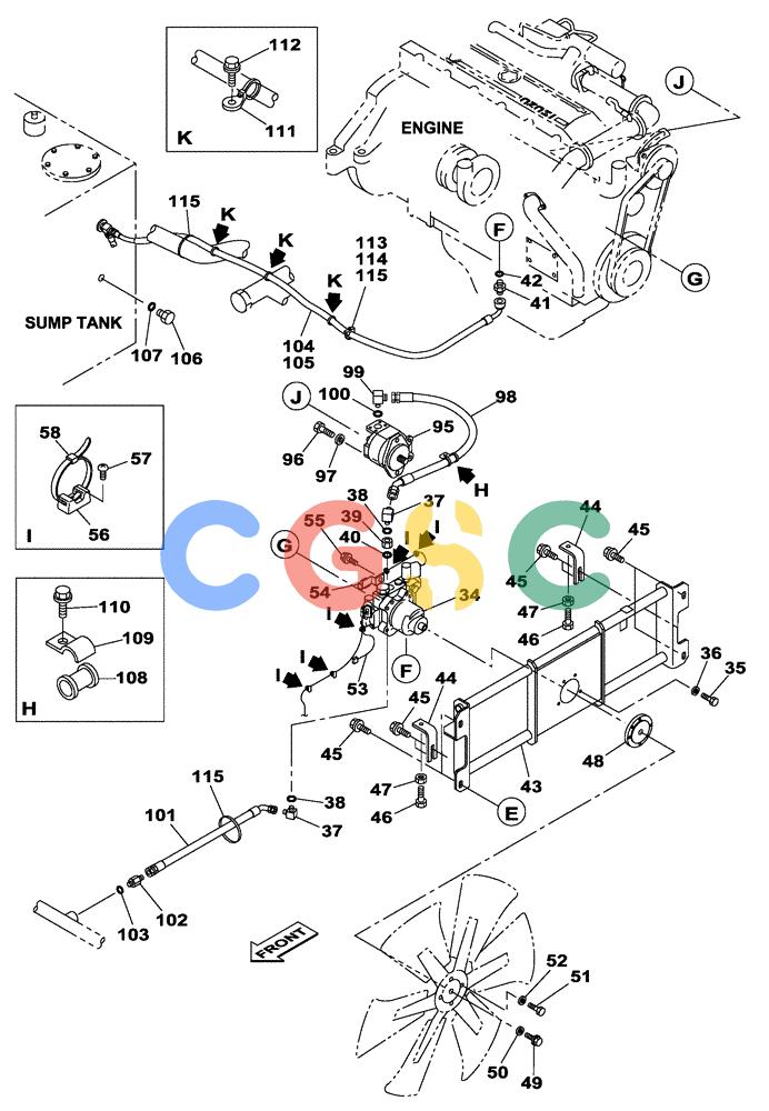 纽荷兰零件查询(E805) - CRAWLER EXCAVATOR TIER 3 (7/06-) (02-005-00[01]) - ENGINE WATER CIRCUIT New Holland Constructuion