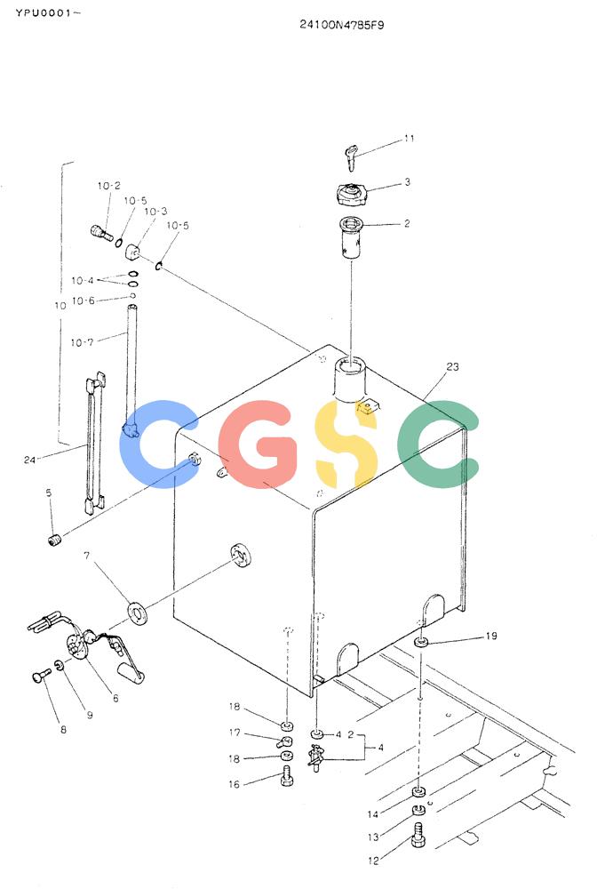神钢零件查询(K905LC) - MARK II EXCAVATOR ASN YPU00001 (1/87-12/03) (01-005) - TANK ASSY, FUEL Kobelco