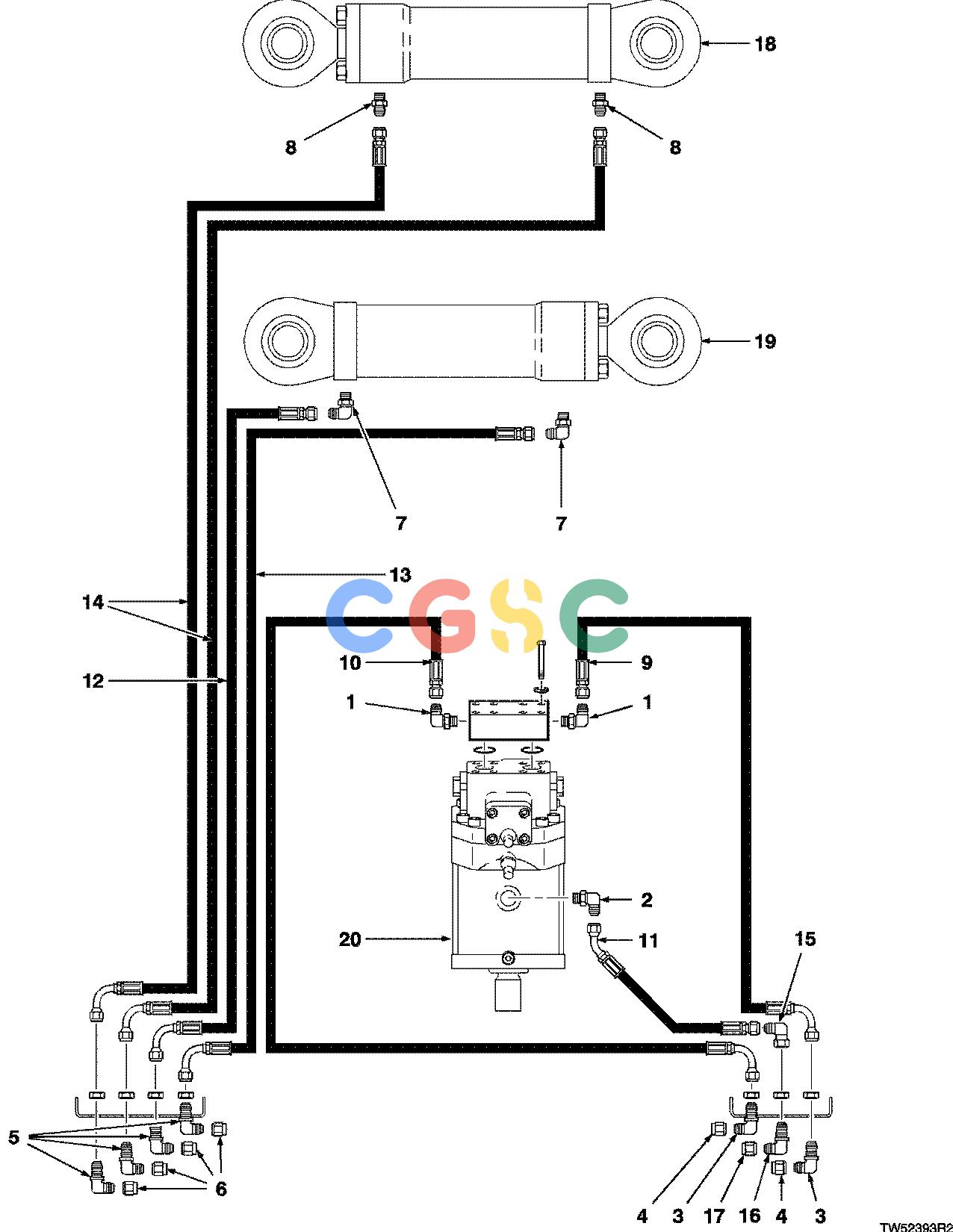 约翰迪尔零件查询D536 - ATTACHMENTS HYDRAULIC SYSTEM FELLING HEAD FR3600 ( 10BC1655 - ) 2000-550/10 [2000-550/10]EPC John Deere online