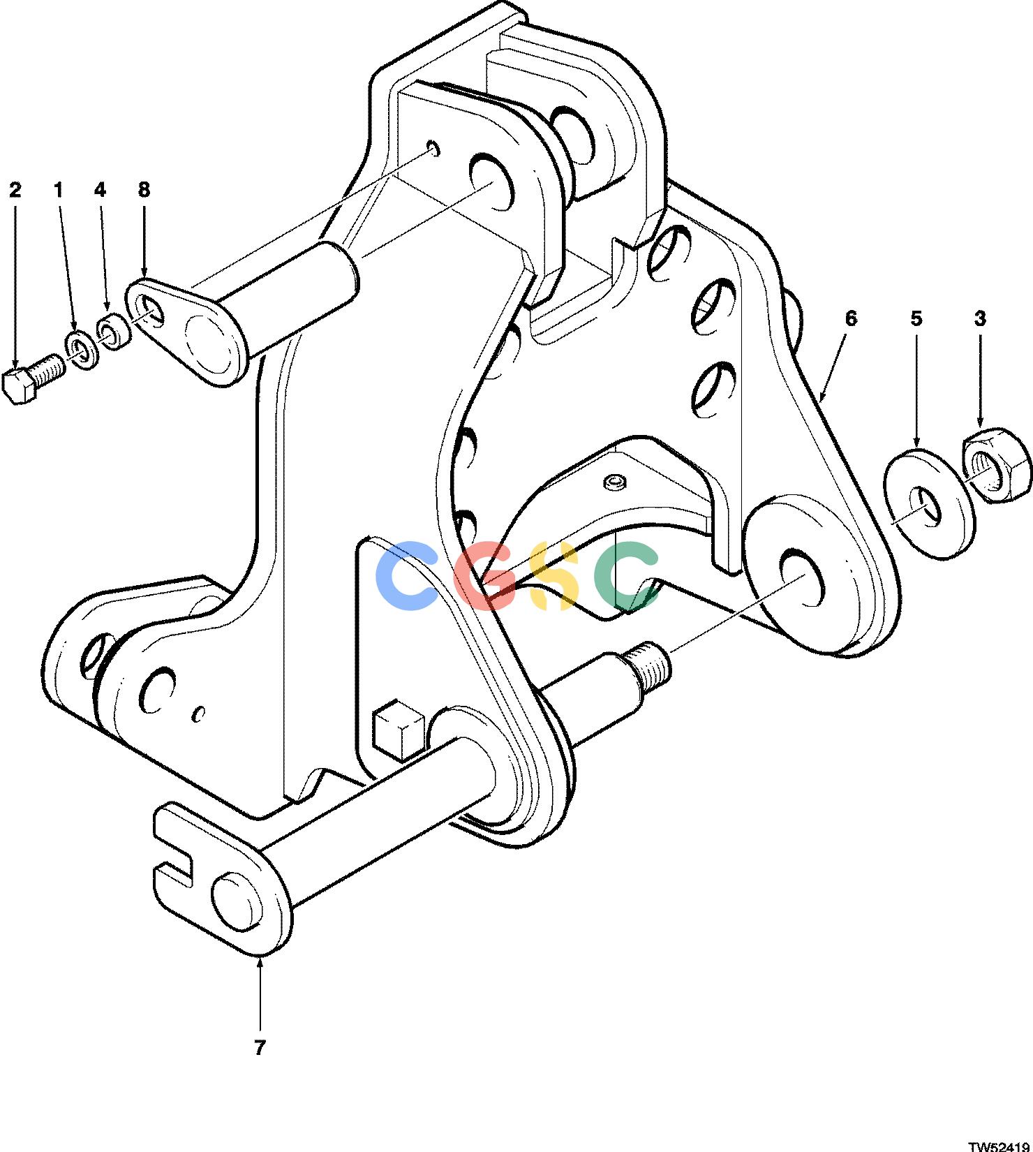 约翰迪尔零件查询S576 - ATTACHMENTS BOOM ADAPTER TJ608S ( 10BC1594 - ) 4542-108/10 [4542-108/10]EPC John Deere online
