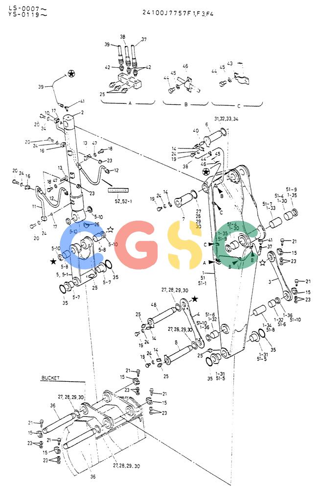 神钢零件查询(K916LC) - EXCAVATOR ASN YS0119 (1/87-12/03) (07-005[02]) - ARM ASSY, SHORT Kobelco