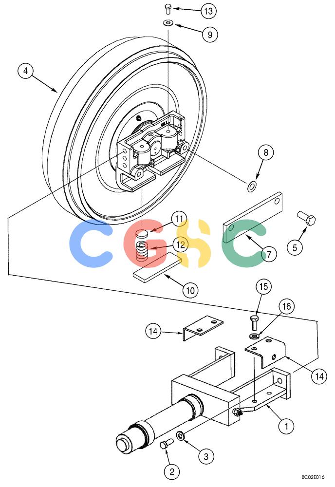 纽荷兰零件查询(DC75) - CRAWLER DOZER (8/04-) (05-04) - TRACK ADJUSTER AND IDLER - MOUNTING New Holland Constructuion