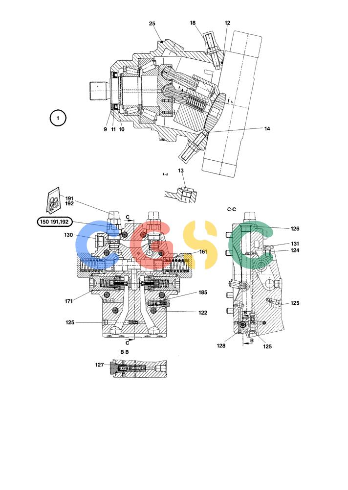 纽荷兰零件查询(EC270) - CRAWLER EXCAVATOR (7/00-) (22.120[001]) - AXIAL PISTON MOTOR ADJUSTABLE INSTALL.MATERIAL (S/N 724002-UP) New Holland Constructuion