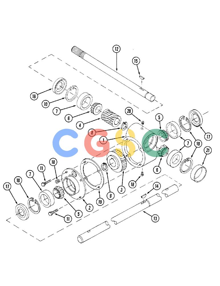 凯斯零件查询(56FTS) - CASE SNOW THROWER (1/86-12/92) (40) - DRIVE GEARBOX Case Agriculture