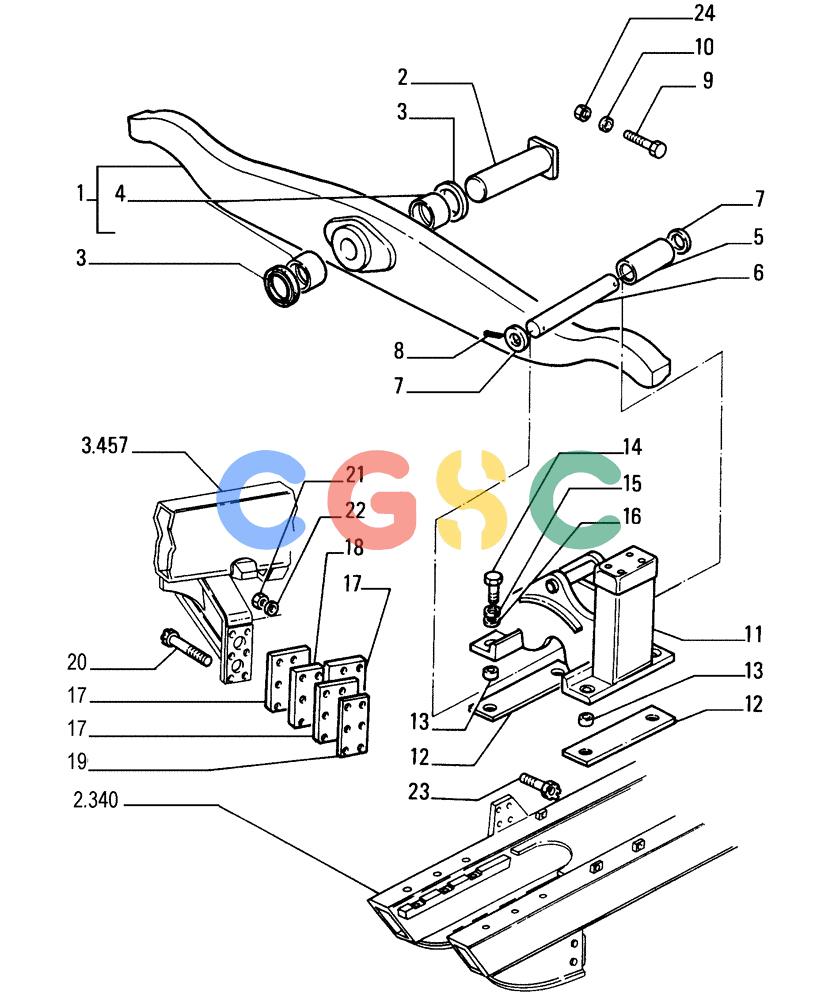 纽荷兰零件查询(FD255) - CRAWLER DOZER (N.A. VERSION) (7/95-) (2.357[01]) - TRACK FRONT SUSPENSION New Holland Constructuion