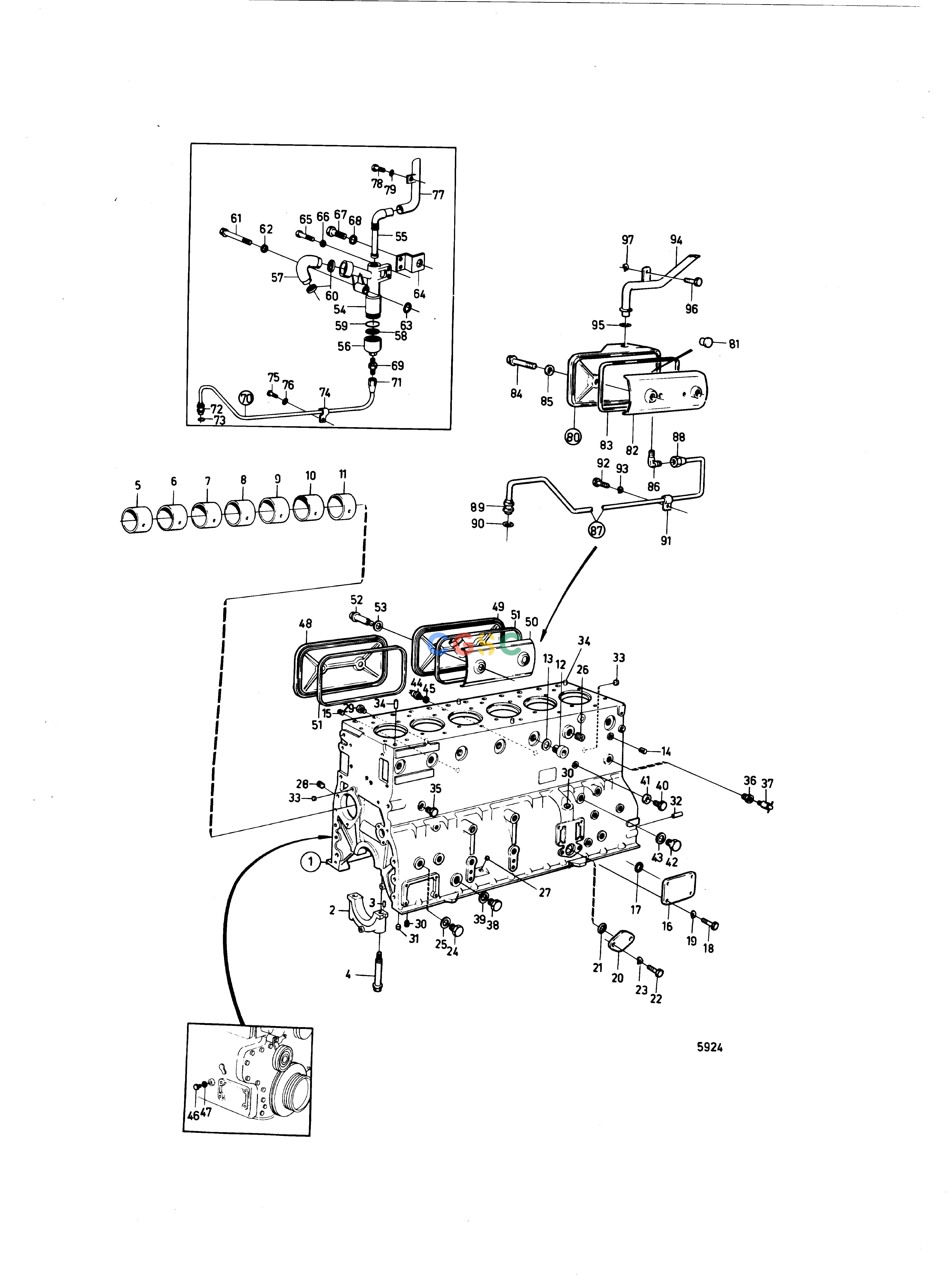 沃尔沃零件查询MD70B; MD70BK; TMD70B; THAMD70B; TAMD70B; AQD70BL; AQD70BEngineCylinder Block: DEPC Volvo Penta Parts catalog