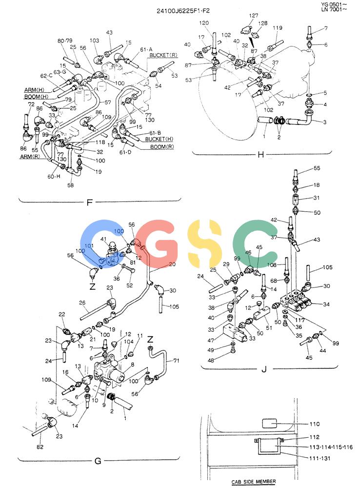 神钢零件查询(K907DLC) - EXCAVATOR ASN YG0501 (1/86-12/03) (03-009[02]) - REMOTE CONTROL ASSY (MULTI) Kobelco
