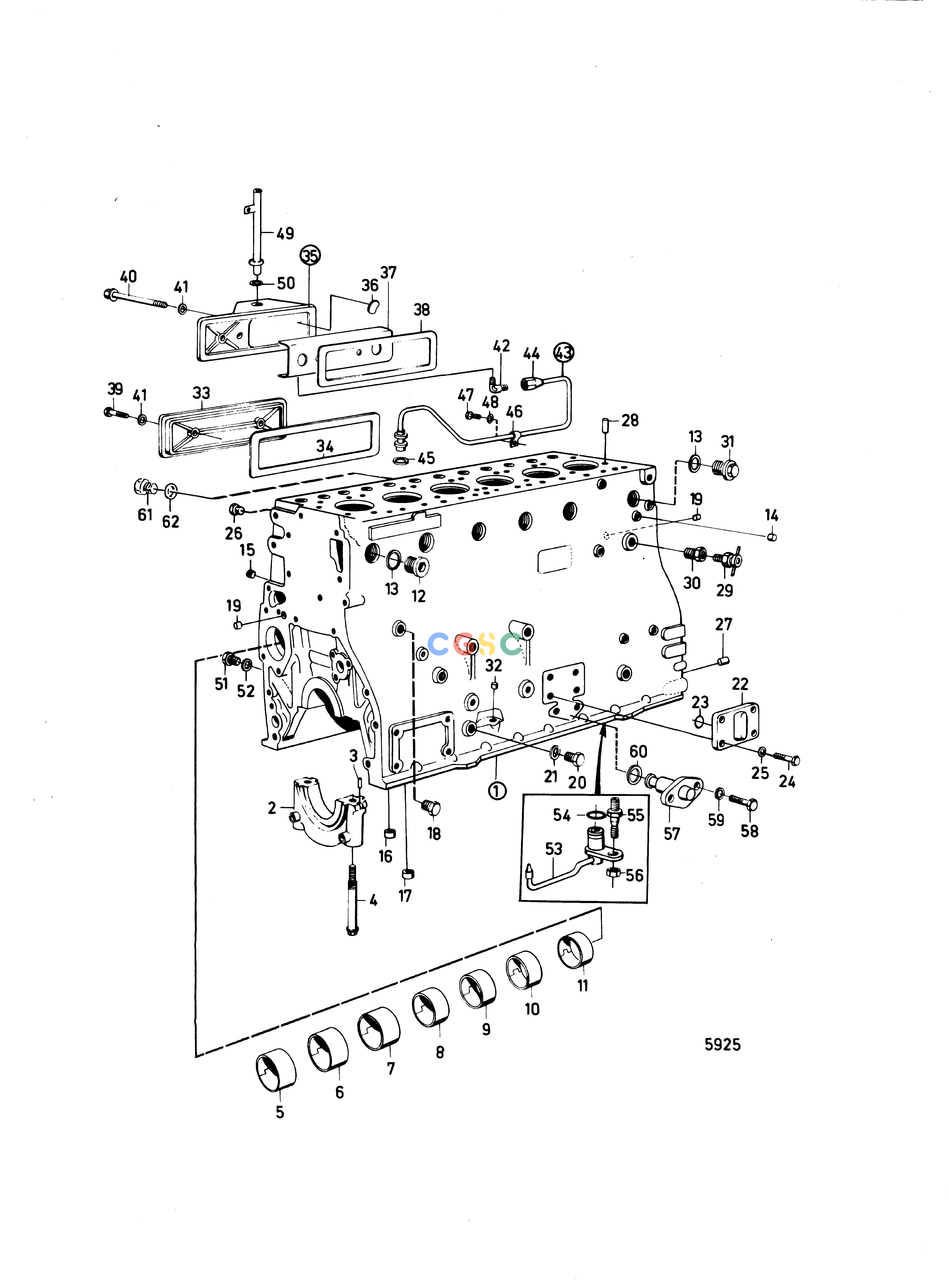 沃尔沃零件查询MD70C; TMD70C; TAMD70C; THAMD70C; AQD70BL; AQD70CLEngineCylinder BlockEPC Volvo Penta Parts catalog