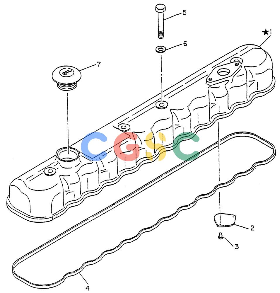 神钢零件查询(FD6(T)14) - NISSAN DIESEL ENGINE ASN 050001 - LK400 & LK500A (1/06-12/06) (02-005) - COVER VALVE KNOCKER Kobelco