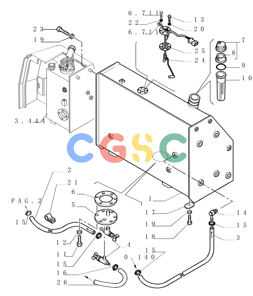 纽荷兰零件查询(DC150PS) - CRAWLER DOZER (0.510[01]) - FUEL TANK New Holland Constructuion