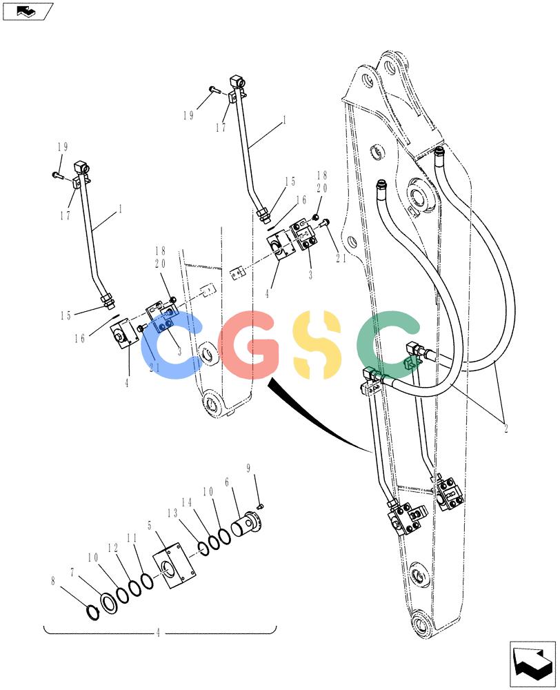 纽荷兰零件查询(E80BMSR) - COMPACT CRAWLER EXCAVATOR ASN LF06-04501 (NBTA18037) (03-030[00]) - HYD LINES, ARM (NIBBLER & BREAKER) New Holland Constructuion