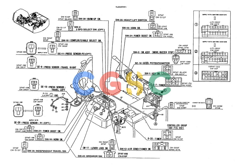 神钢零件查询(ED190LC) - BLADE RUNNER EXCAVATOR/DOZER BTW YL02U0101 - YL03U0135 (1/02-12/06) (01-070[01]) - HARNESS ASSY Kobelco