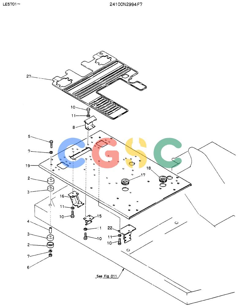 神钢零件查询(K903C) - EXCAVATOR ASN LE5701 (1/87-12/03) (01-007) - PLATE ASSY, FLOOR, P/N 24100N2994F7 Kobelco