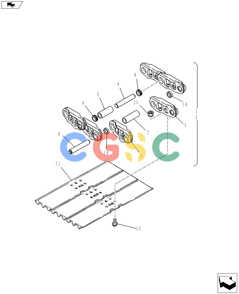 纽荷兰零件查询(E70BSR) - COMPACT CRAWLER EXCAVATOR ASN YT06-18001 (02-016[00]) - SHOE ASSEMBLY (600MM) New Holland Constructuion
