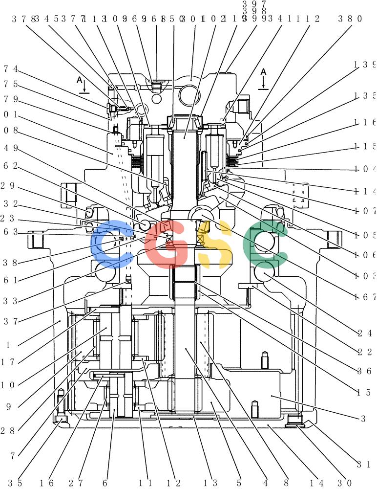 神钢零件查询(200-8) - EXCAVATOR S/N YN11-45001 - (1/06-12/09) (HC370-01-1[1]) - MOTOR ASSY (PROPELLING) Kobelco