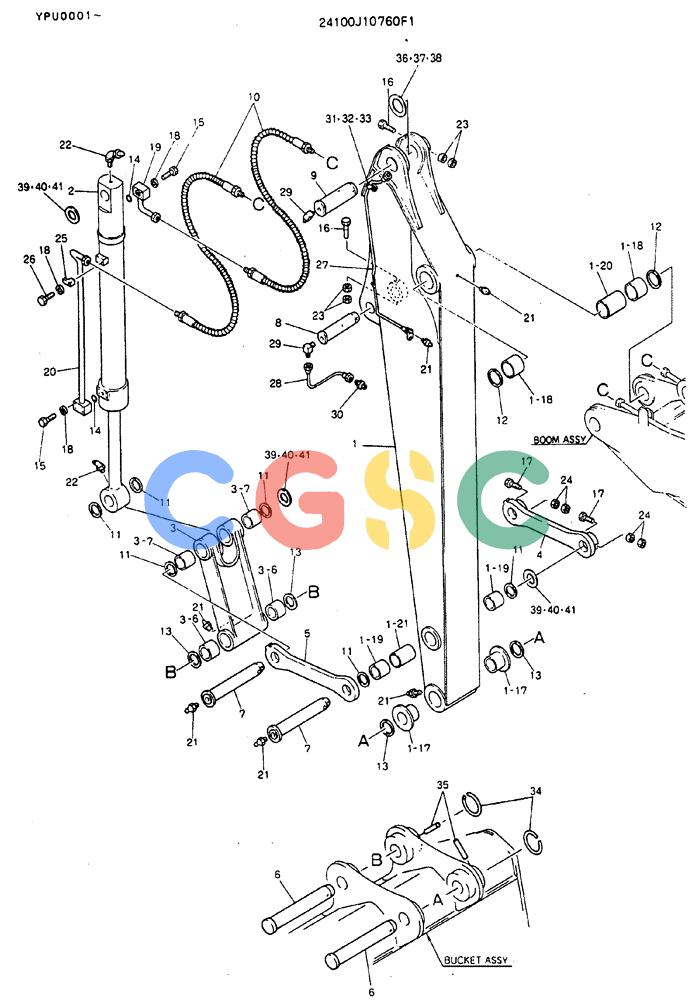 神钢零件查询(MD140BLC) - EXCAVATOR BTW YPU0001 - YPU0300 (1/80-12/06) (07-002) - ARM ASSY, 2.5 M Kobelco