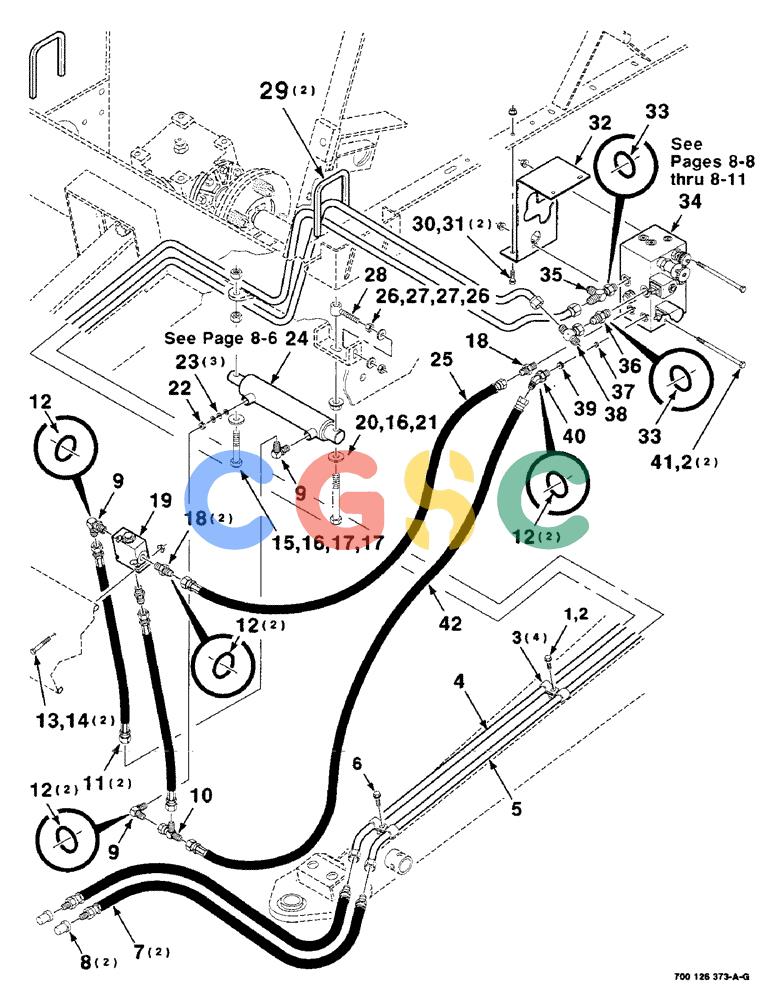 凯斯零件查询(8465T) - CASE IH ROUND BALER W/TRACTOR HYDRAULICS (1/91-12/97) (8-02) - HYDRAULIC ASSEMBLY, THREADER, SERIAL NUMBER CFH0074001 THROUGH CFH0074011 Case Agriculture