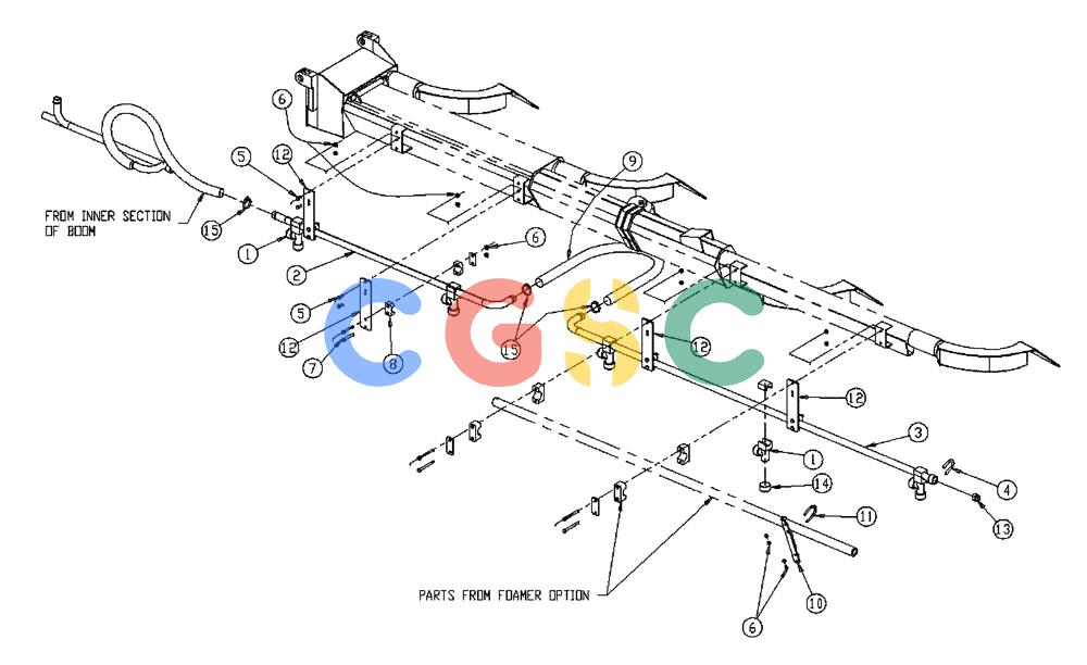 凯斯零件查询(437) - FLEX-AIR APPLICATOR (5/98-2/99) (10-015) - BOOM PLUMBING, 2.5, LH, OUTER Case Agriculture