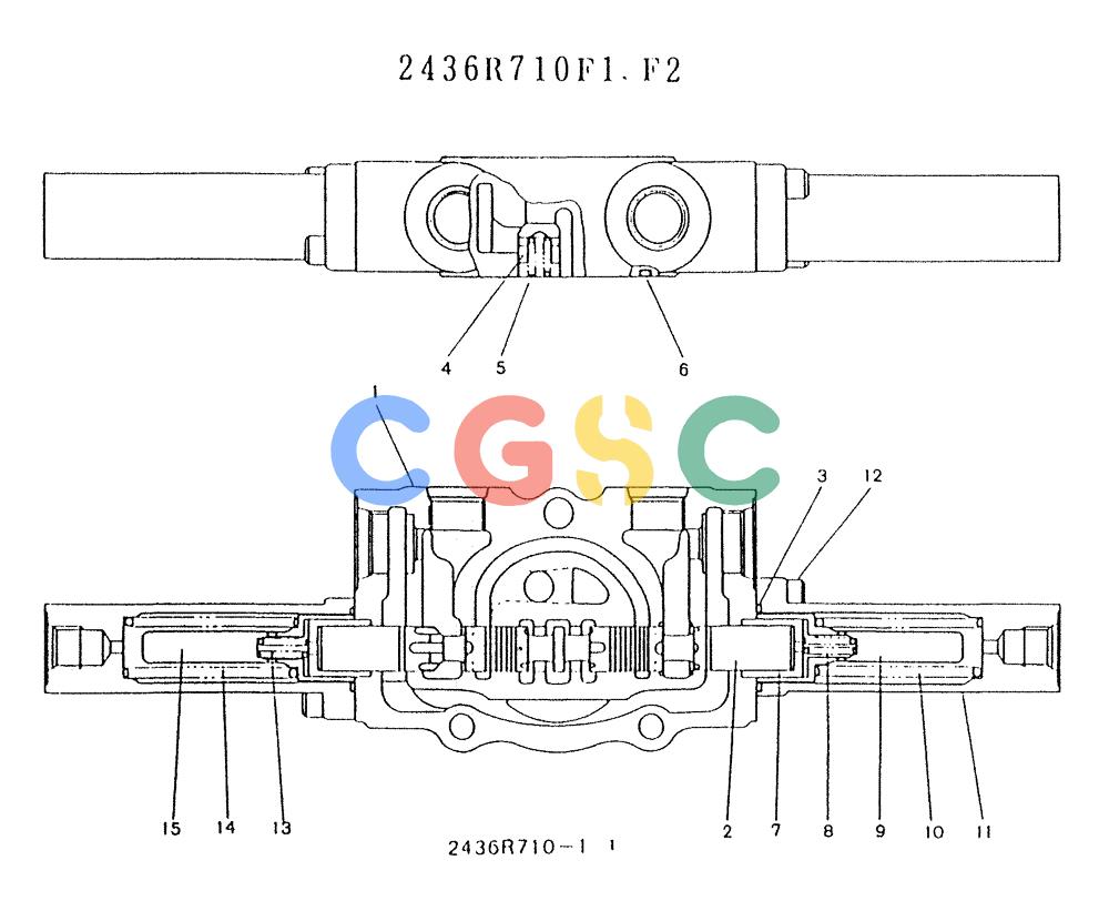 神钢零件查询(K903) - MARK II EXCAVATOR BTW LE6601 - LE7871 (1/88-12/03) (11-027) - SPOOL ASSY (P/N 2436R710F1 ) Kobelco