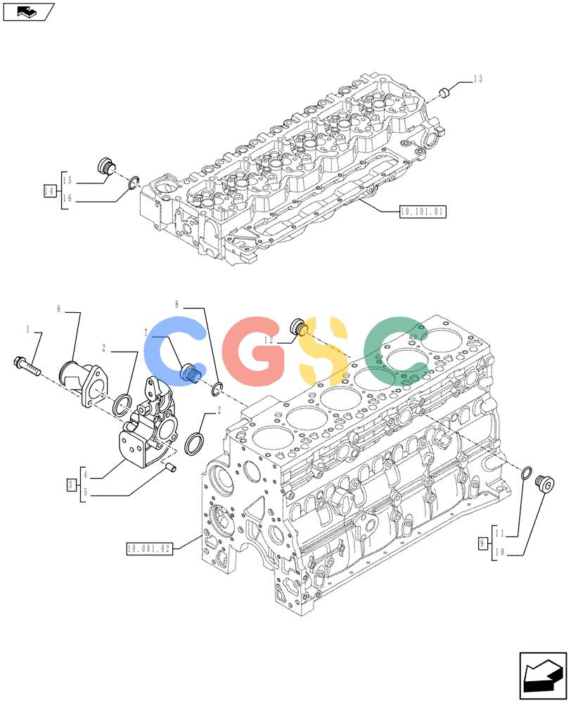 神钢零件查询(F4HFE613Z A005) - ENGINE 5801366340 - 84285367 (9/10-) (10.402.01[01]) - PIPING - ENGINE COOLING SYSTEM (504199747 - 504041829 - 504259533) Kobelco