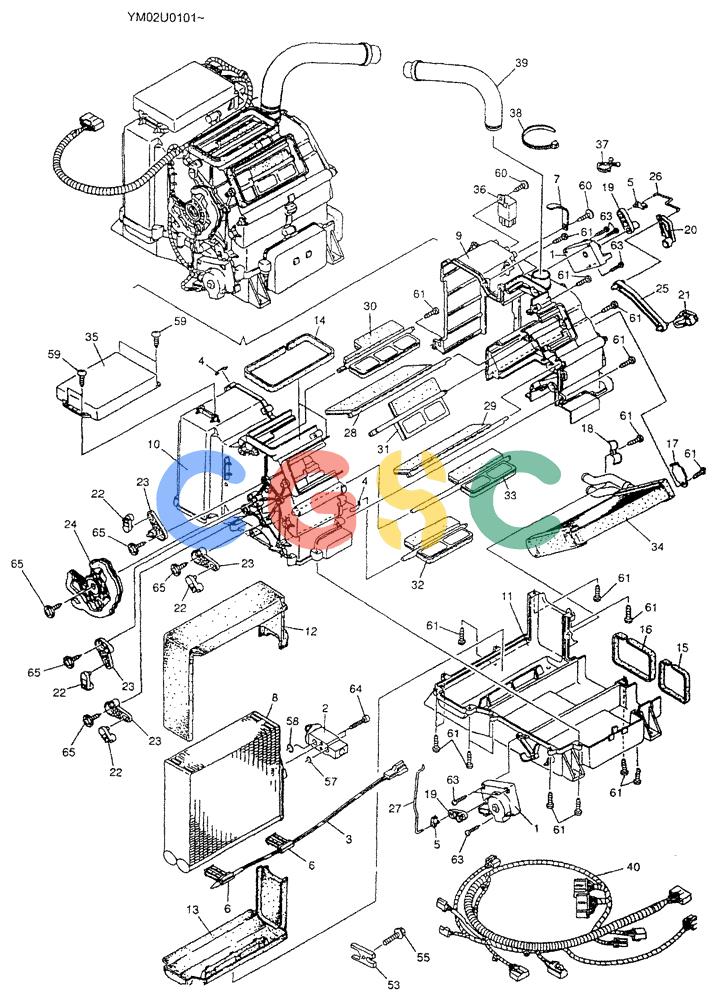 神钢零件查询(SK160LC) - DYNAMIC ACERA EXCAVATOR 11/2000 ASN YM02U0101 (11/00-12/02) (01-060[02]) - CONDITIONER ASSY, AIR Kobelco