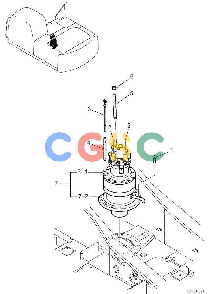 纽荷兰零件查询(E175B) - CRAWLER EXCAVATOR TIER 3 (NA) - N7DA16301 - (5/07-) (02-17[00]) - SWING MOTOR - INSTALLATION (YM32W00006F1) New Holland Constructuion
