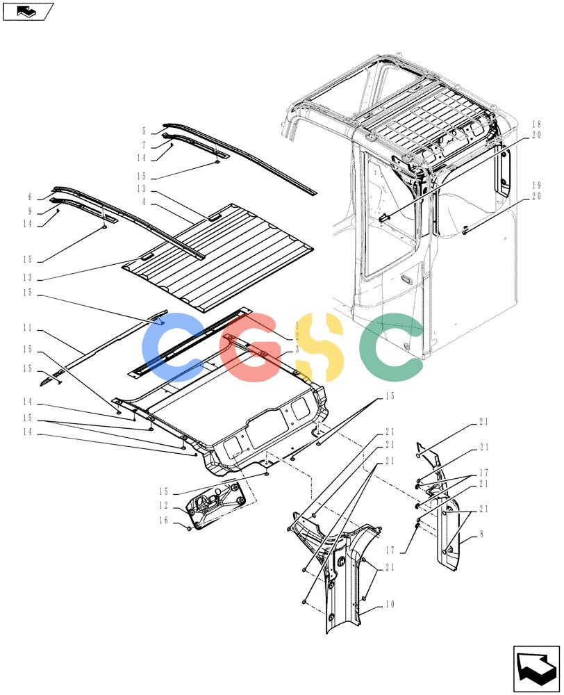 纽荷兰零件查询(E135BSRLC) - CRAWLER EXCAVATOR ASN YH06-08001 (01-062[03]) - CAB INSTALLATION New Holland Constructuion
