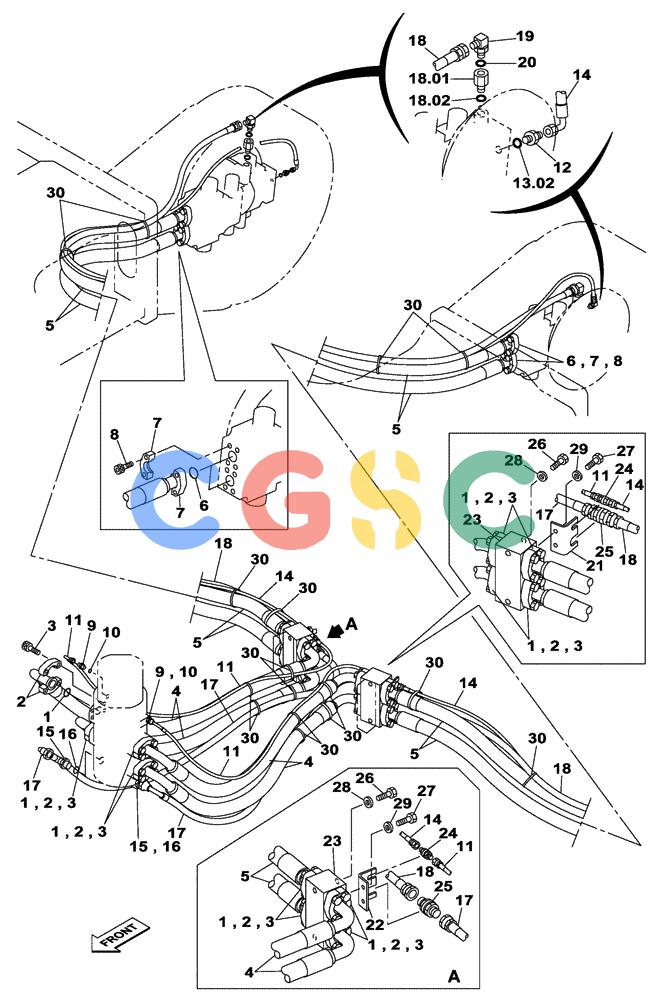 纽荷兰零件查询(E805) - CRAWLER EXCAVATOR TIER 3 (7/06-) (07-001-00[01]) - HYDRAULIC CIRCUIT - UNDERCARRIAGE New Holland Constructuion