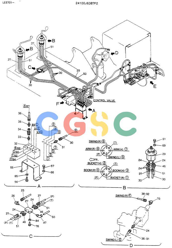 神钢零件查询(K903C) - EXCAVATOR ASN LE5701 (1/87-12/03) (02-008[01]) - REMOTE CONTROL ASSY (MULTI) Kobelco