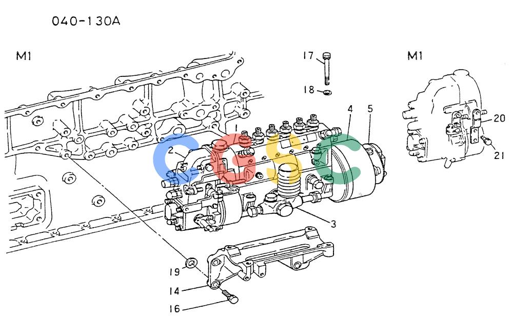 神钢零件查询(6D22CT) - MITSUBISHI DIESEL ENGINE - K909A, K910, K912 & K935 (1/76-12/06) (03-001) - FUEL INJECTION PUMP, GENERAL Kobelco