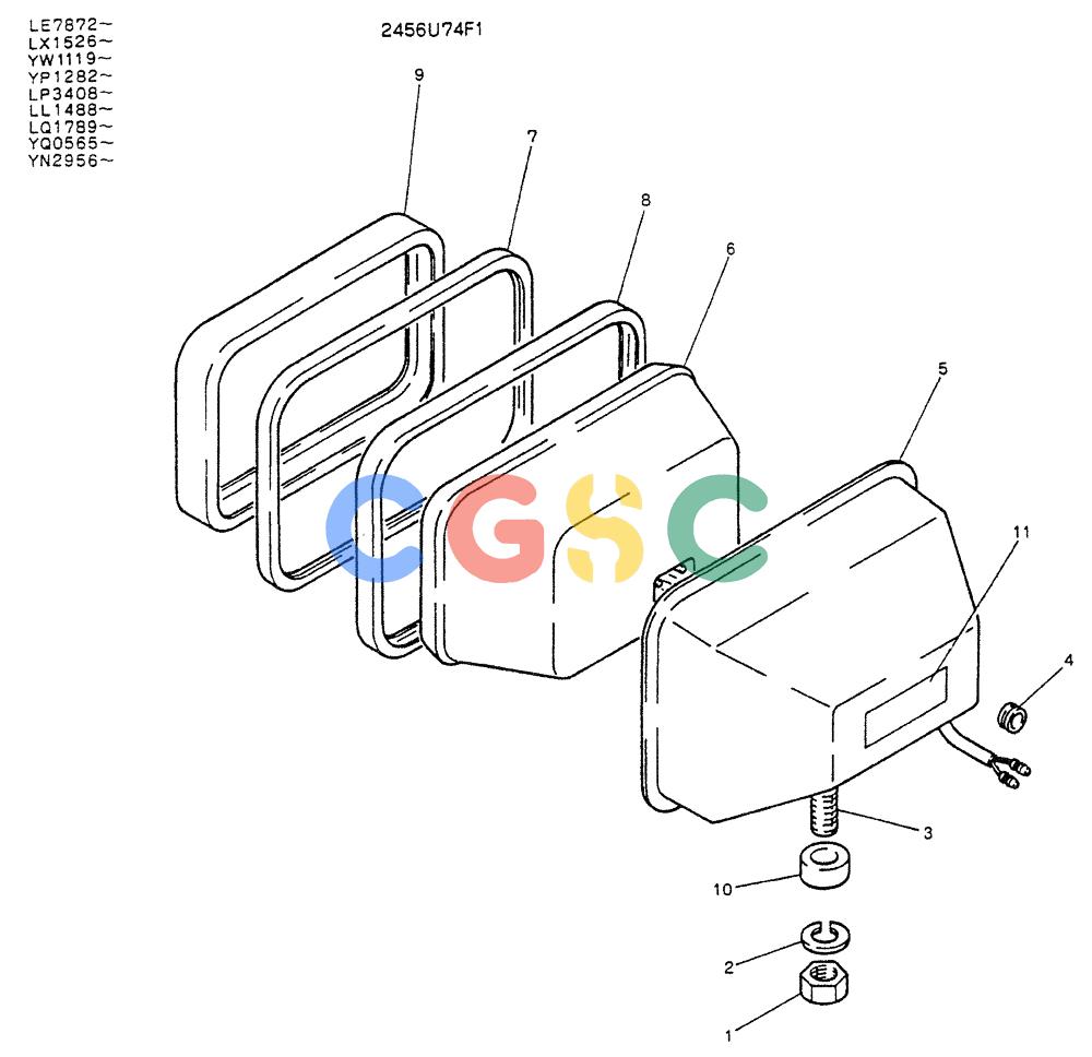 神钢零件查询(K907LC) - MARK II EXCAVATOR ASN YQ0565 (GLOBAL) (1/87-12/03) (05-023) - LIGHT ASSY, HEAD Kobelco