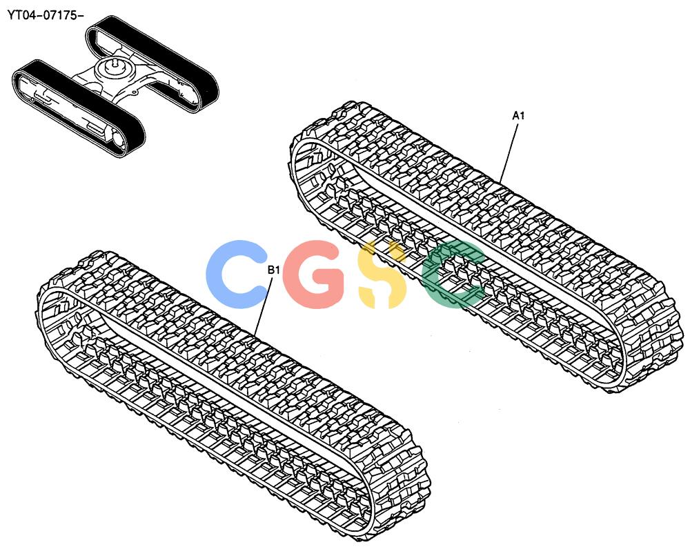 纽荷兰零件查询(E70SR) - MIDI CRAWLER EXCAVATOR ASN YT04-07175 (02-009) - RUBBER, CRAWLER BELT New Holland Constructuion