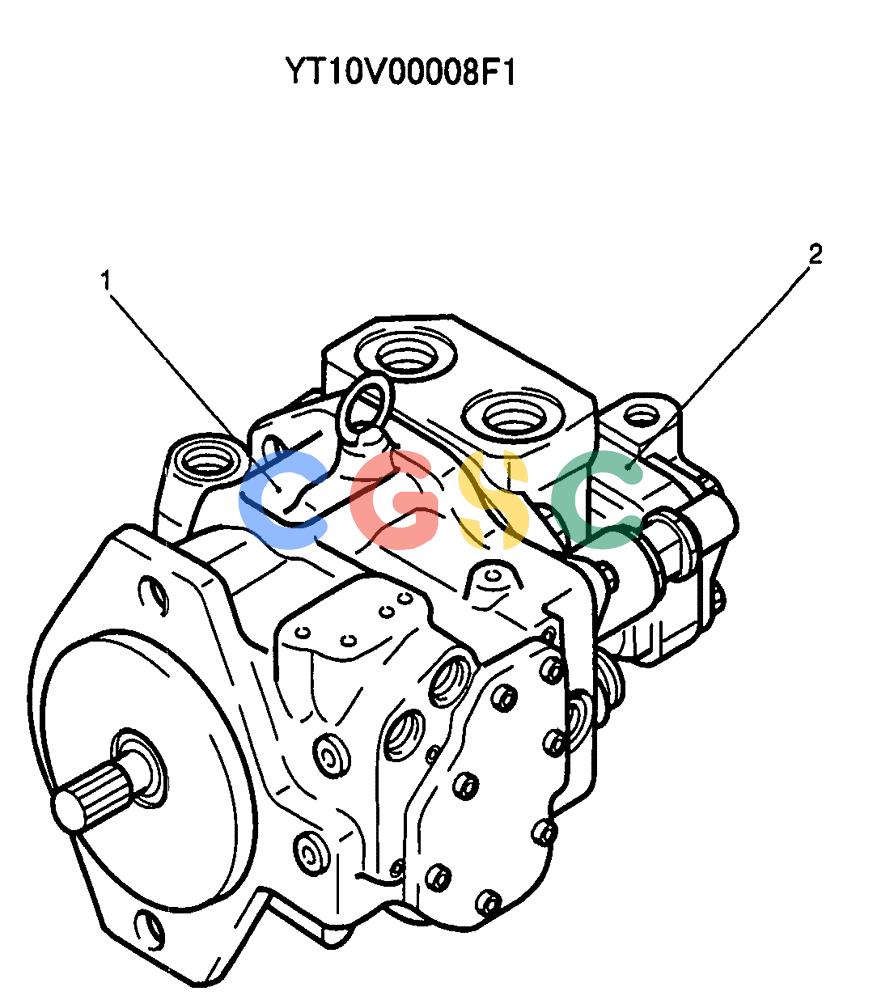 纽荷兰零件查询(E70SR) - MIDI CRAWLER EXCAVATOR ASN YT04-07175 (07-025) - PUMP ASSY, P/N YT10V00008F1 New Holland Constructuion
