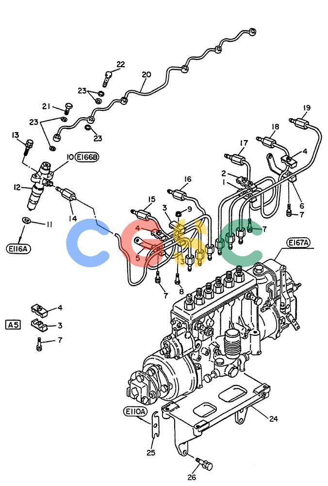 神钢零件查询(PE6T04) - NISSAN DIESEL ENGINE - LK900 & LK700A W/TURBO (1/03-12/06) (05-001) - PIPING-FUEL Kobelco
