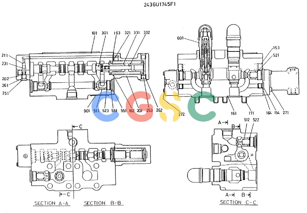 神钢零件查询(MD300LC) - EXCAVATOR BTW YC0101 - YC0300 (1/80-12/06) (08-013) - VALVE ASSY, CONTROL Kobelco