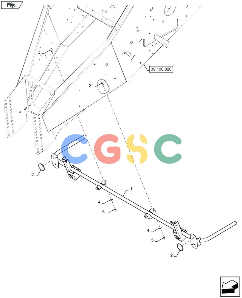 凯斯零件查询(LB434S) - BALER (9/12-) (90.118.040) - LIGHTS ARMS, RAIL Case Agriculture
