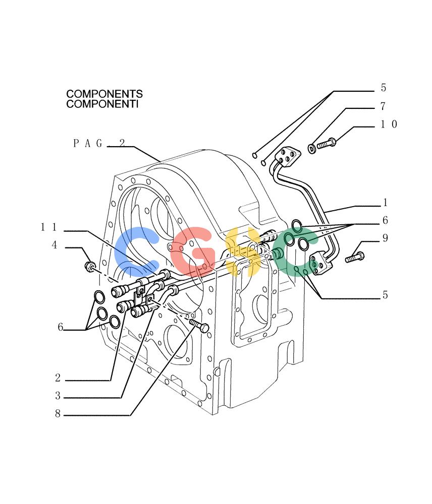 纽荷兰零件查询(DC180.B) - CRAWLER DOZER TIER 2 (3/03-) (1.211[08]) - TRANSMISSION - PIPING COMPONENTS New Holland Constructuion