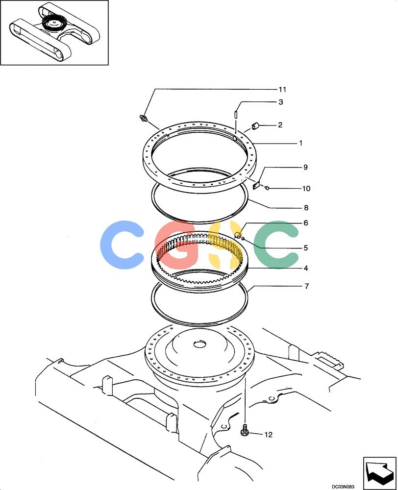 纽荷兰零件查询(EH160) - CRAWLER EXCAVATOR (9/03-) (09 -01[00]) - TURNTABLE BEARING New Holland Constructuion