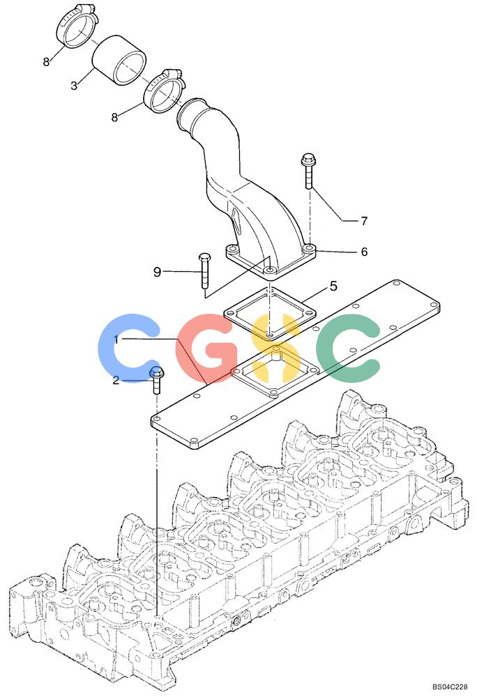 纽荷兰零件查询(DC95) - CRAWLER DOZER (8/04-) (02-21) - MANIFOLD - INTAKE New Holland Constructuion