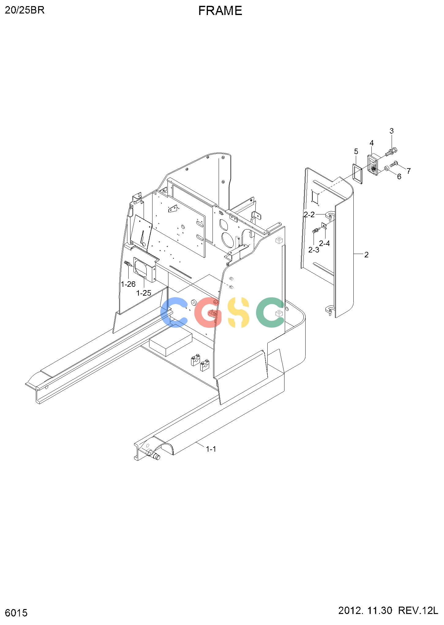 现代零件查询HDF50/70-7 FRAME SUB ASSY(#1001-)EPC Hyundai 